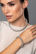Браслет-джгутик із сріблястої монілі