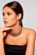 Браслет-нитка двокольорова рожевий з чорним150 см